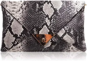 Women's Fashion Retro Snake Skin Envelope Bag Clutch Purse Evening Bag