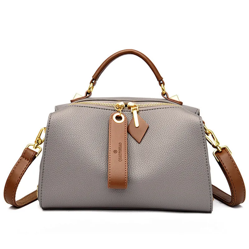Women's Genuine Leather Boston Pillow Popular Fashion Crossbody Bags