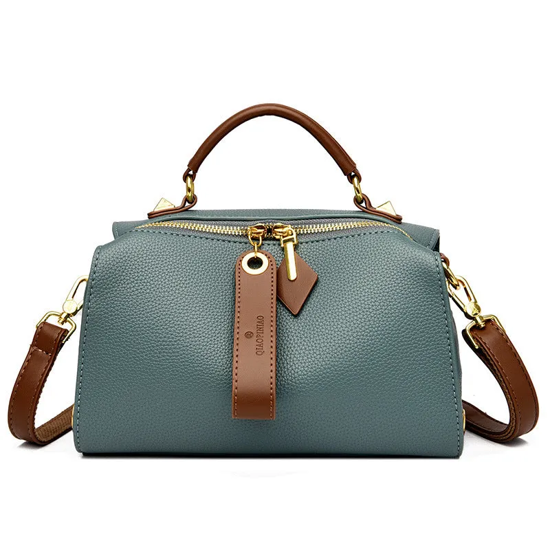 Women's Genuine Leather Boston Pillow Popular Fashion Crossbody Bags