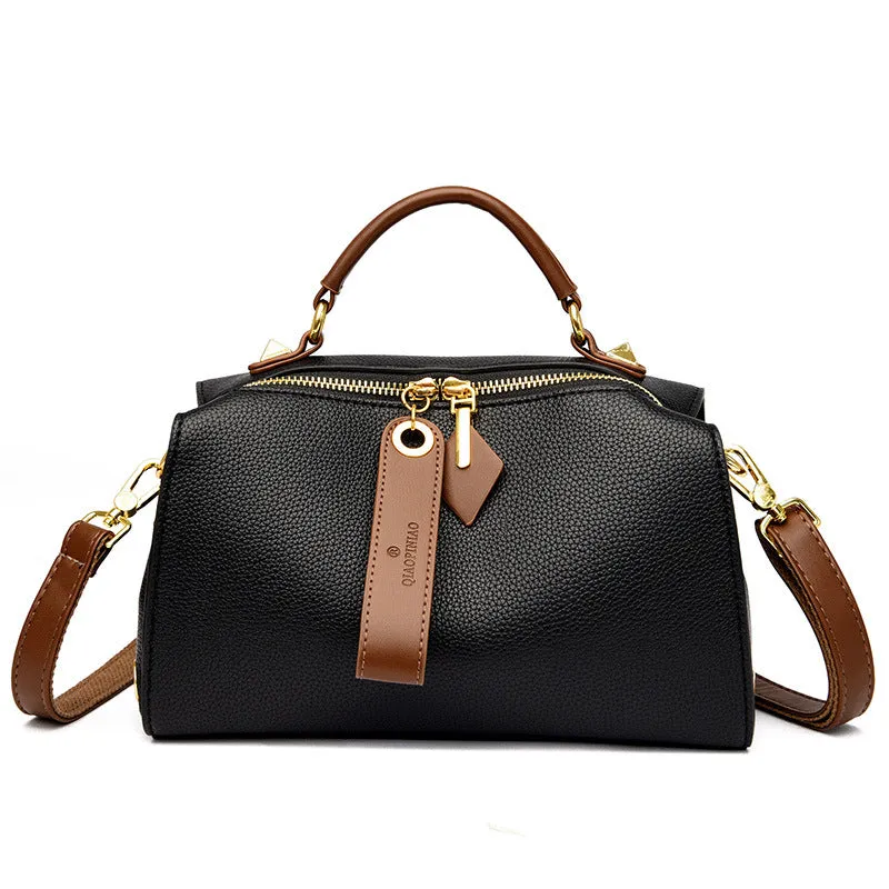 Women's Genuine Leather Boston Pillow Popular Fashion Crossbody Bags