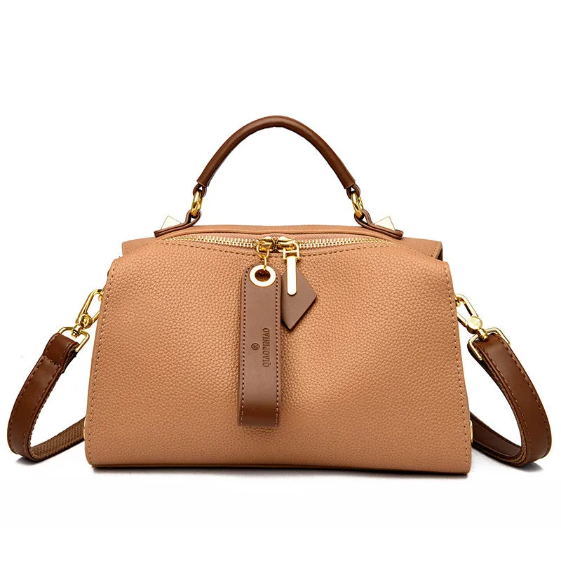 Women's Genuine Leather Boston Pillow Popular Fashion Crossbody Bags
