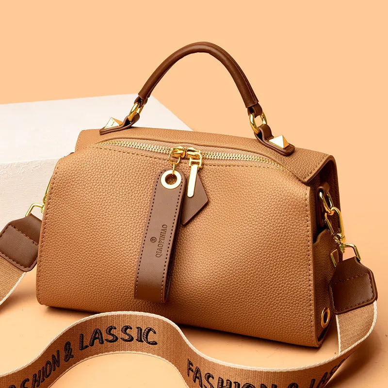Women's Genuine Leather Boston Pillow Popular Fashion Crossbody Bags