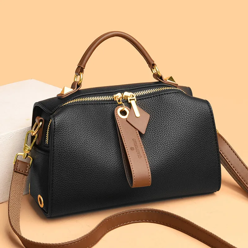 Women's Genuine Leather Boston Pillow Popular Fashion Crossbody Bags
