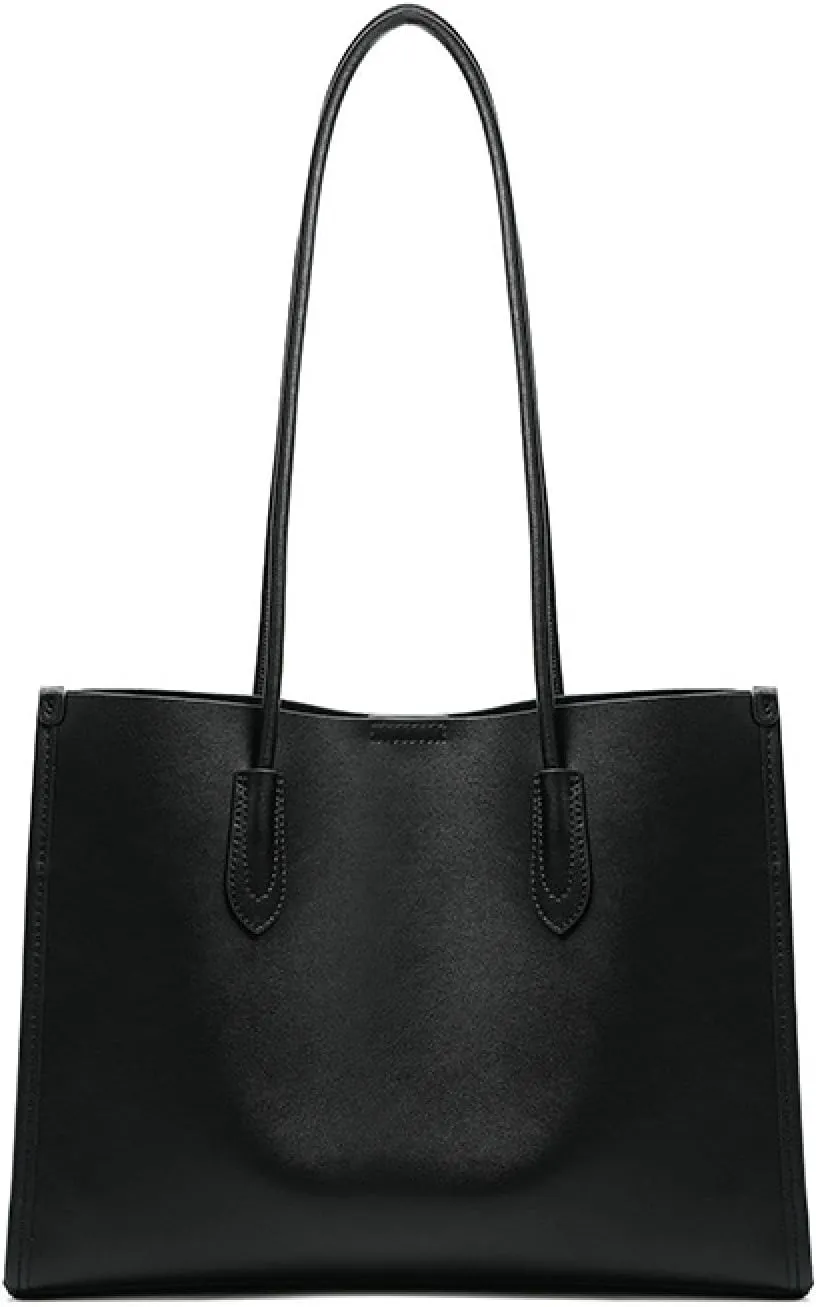 Women's Genuine Leather Tote Bag - Stylish Casual Shoulder Bag Clutch Handbag for Shopping, Work, and Travel