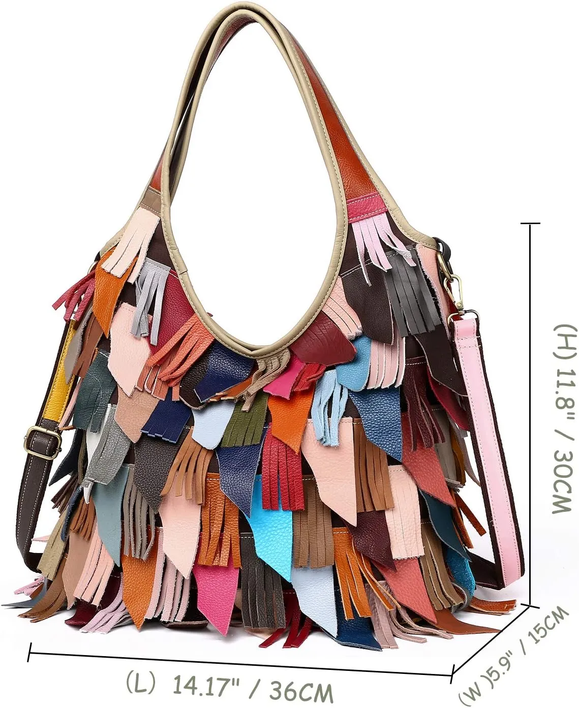 Women’s Multicolor Boston Bag Genuine Leather Colorful Large Tote Handbag Purse