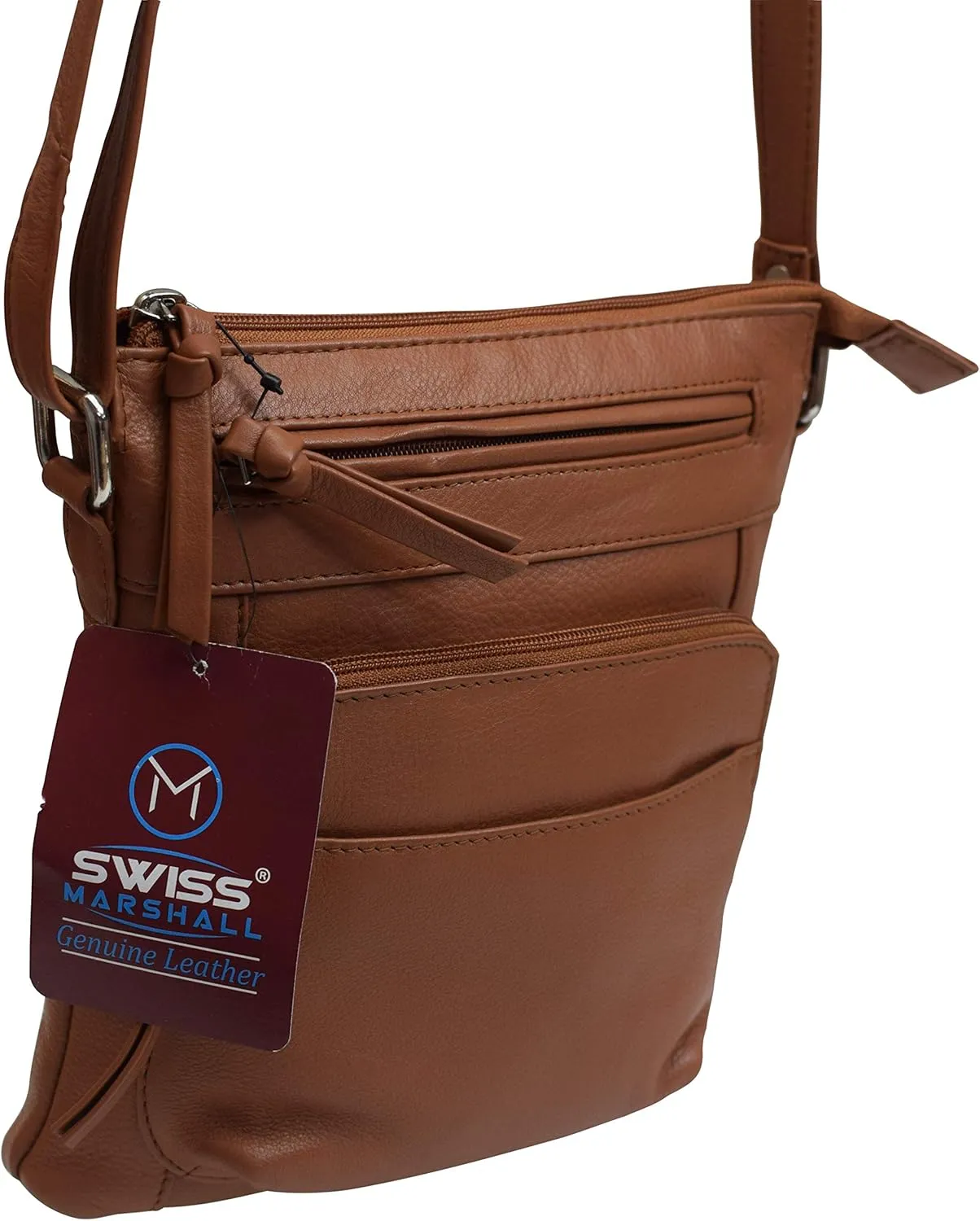 Women's Premium Genuine Leather Organizer Purse Ladies Crossbody Shoulder Bag