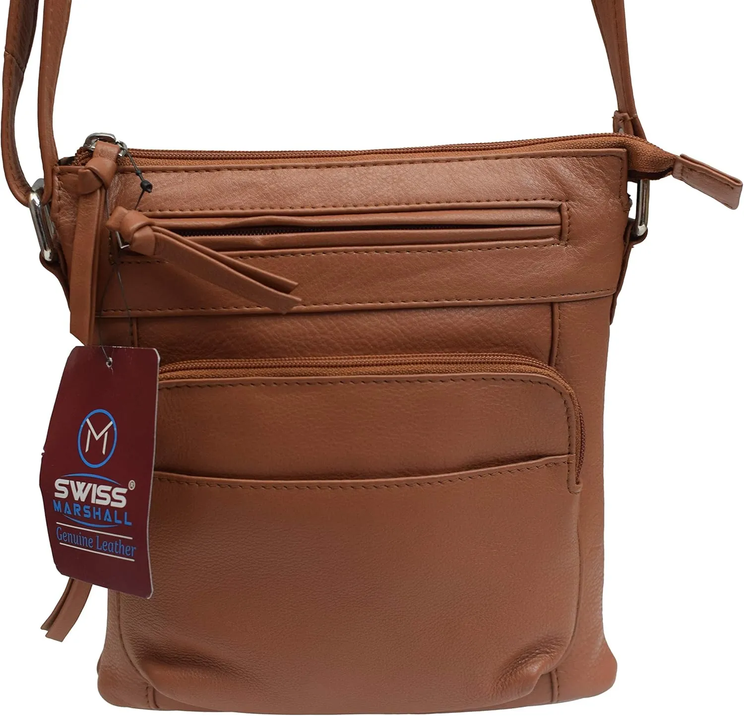 Women's Premium Genuine Leather Organizer Purse Ladies Crossbody Shoulder Bag