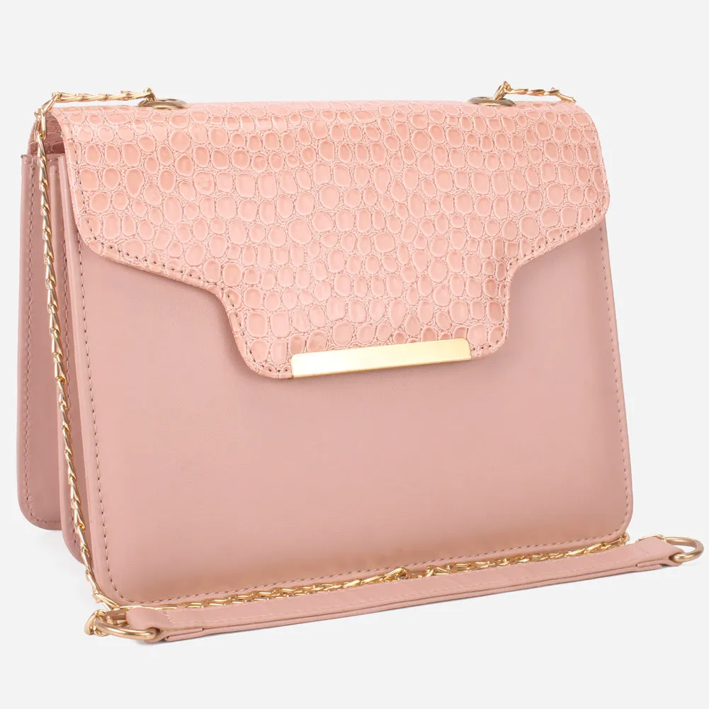 Womens "FERRA" Textured Suede Handbag