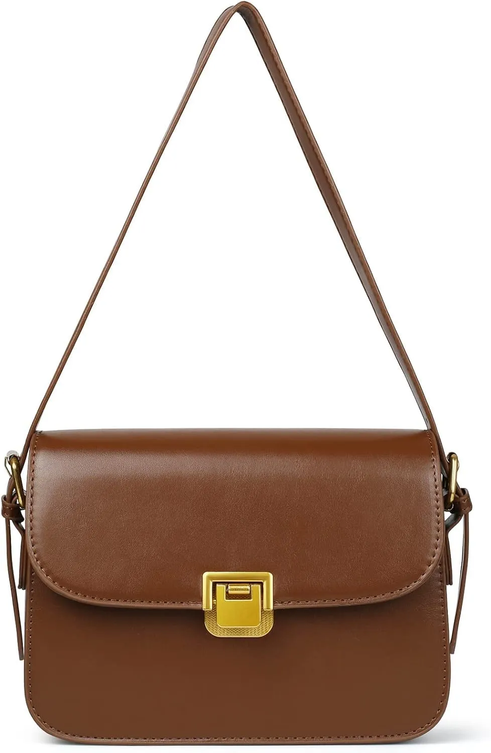 Women's Shoulder Bag Messenger Handbag Preppy Style Female Crossbody Bag Retro Envelope Purse Designer Briefcase (Wine red) (brown)