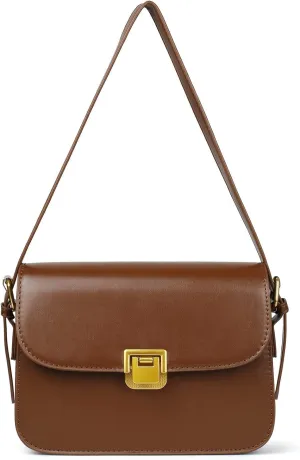 Women's Shoulder Bag Messenger Handbag Preppy Style Female Crossbody Bag Retro Envelope Purse Designer Briefcase (Wine red) (brown)