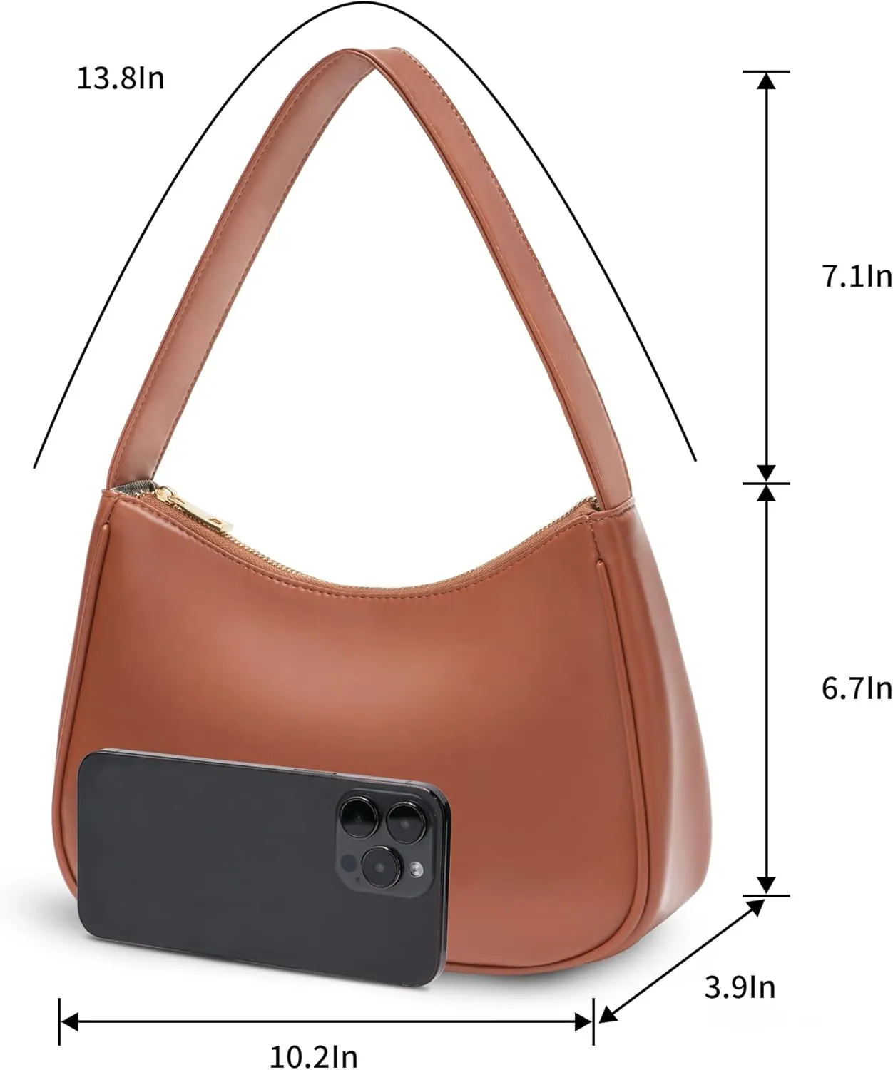 Women's Shoulder Bags, Small Hobo Tote Elegant Clutch Purse with Zipper Closure