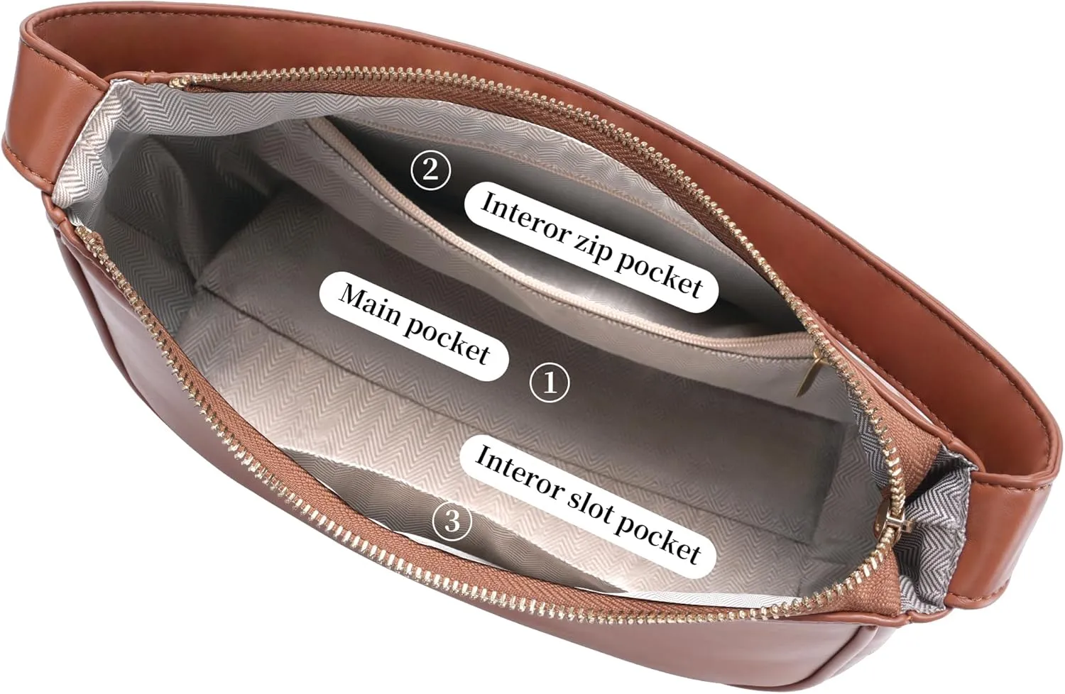 Women's Shoulder Bags, Small Hobo Tote Elegant Clutch Purse with Zipper Closure