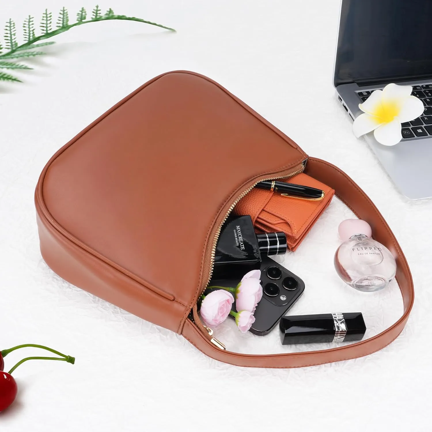 Women's Shoulder Bags, Small Hobo Tote Elegant Clutch Purse with Zipper Closure