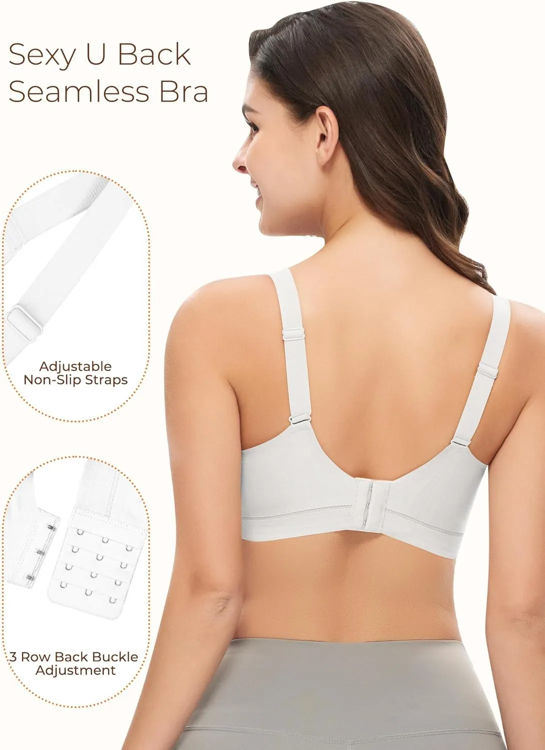 Women's Wireless Push Up Bra, Seamless T-Shirt Bra with Full Coverage, Comfortable Support for Everyday Wear