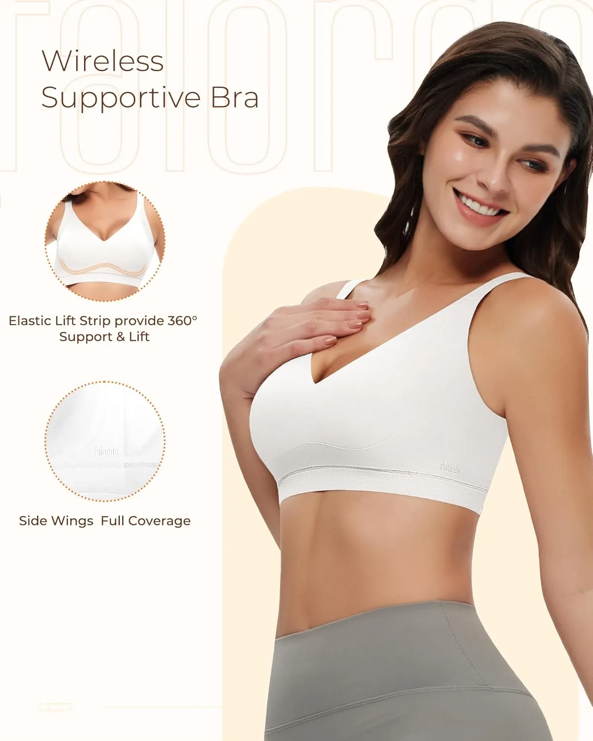 Women's Wireless Push Up Bra, Seamless T-Shirt Bra with Full Coverage, Comfortable Support for Everyday Wear