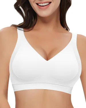 Women's Wireless Push Up Bra, Seamless T-Shirt Bra with Full Coverage, Comfortable Support for Everyday Wear