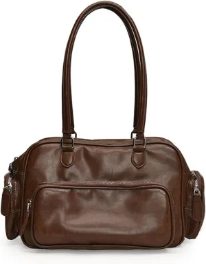 Women's Y2k Shoulder Bag Vintage Vegan Leather Shoulder Purse Cute Punk Streetwear