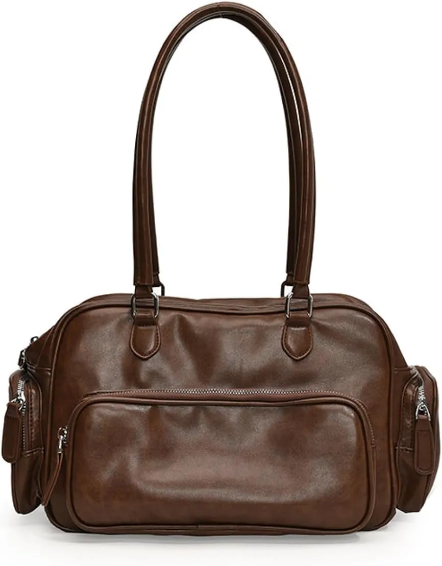 Women's Y2k Shoulder Bag Vintage Vegan Leather Shoulder Purse Cute Punk Streetwear