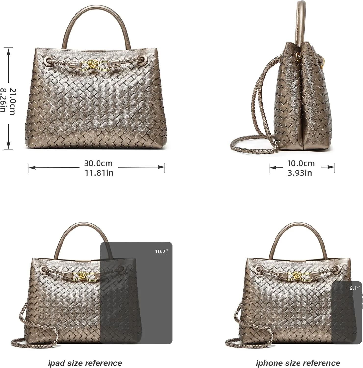 Woven Tote Bag Womens Purse: Vegan Leather Shoulder Handbags - Fashion Summer Beach Tote Bags - Large Travel Totes