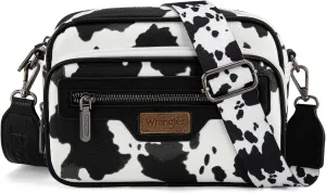 Wrangler Crossbody Bag for Women Vegan Leather Vintage Multi Pocket Crossover Bag Shoulder Purse with Card Slot, Back Zipper Pocket and Adjustable Strap