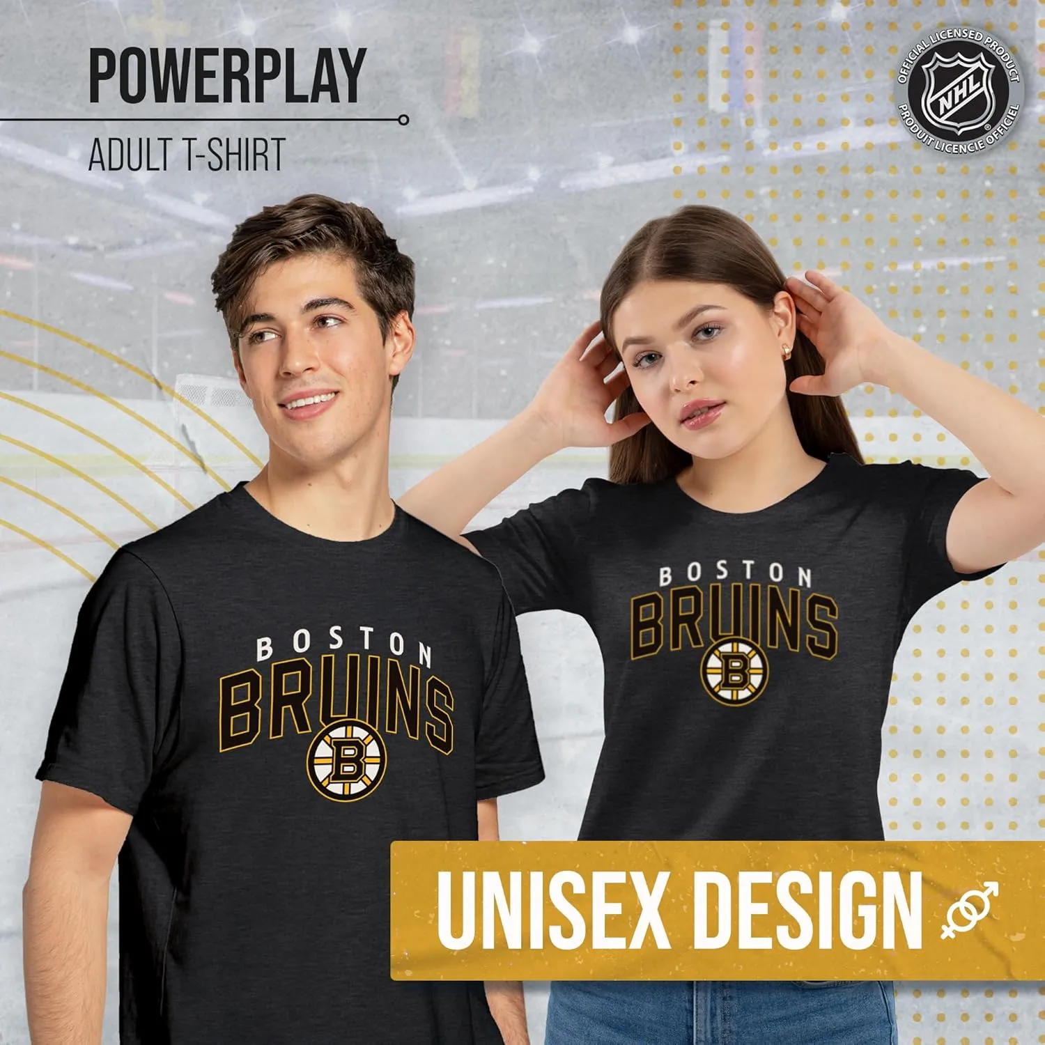 Wright & Ditson NHL Adult Powerplay Heathered Unisex T-Shirt - 100% Cotton - Tagless and Comfortable