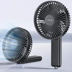 WSKEN Portable Handheld Fan - 6 Inch Quiet 180° Foldable Desk Fan with Battery Operated, 20H Max Cooling Time, 4000mAh Rechargeable, 4-Speed, Travel Essential for Outdoor, Office, Gift, Black