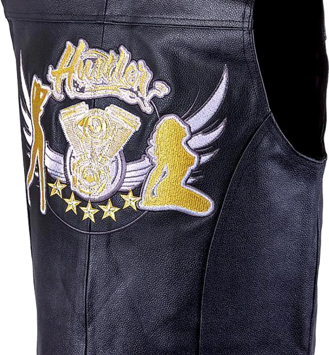 Xelement HSVT 220 Motorcycle Leather Vest For Men - Twin Grils - Premium Genuine Biker Club Gilet