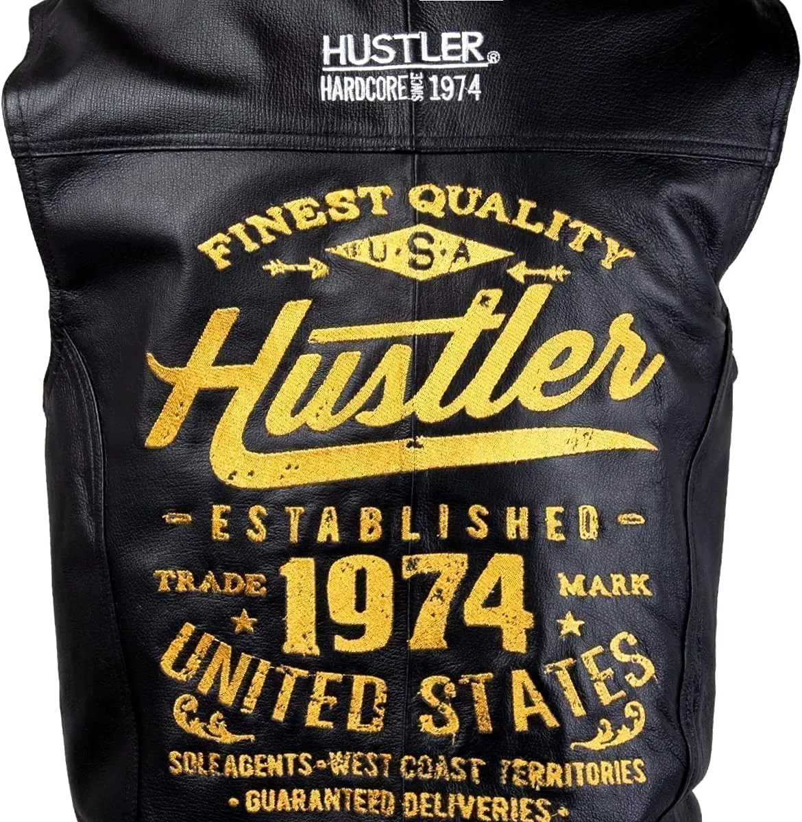 Xelement HSVT 230 Motorcycle Leather Vest For Men - Hustler 1974 - Premium Genuine Biker Club Gilet