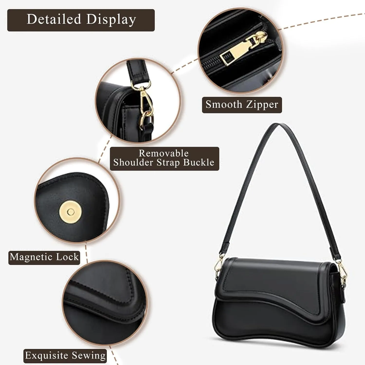 Y2K Purse Shoulder Bag for Women, Top Handle Handbag Small Goth Punk Hobo Clutch Purses Trendy Underarm Bag