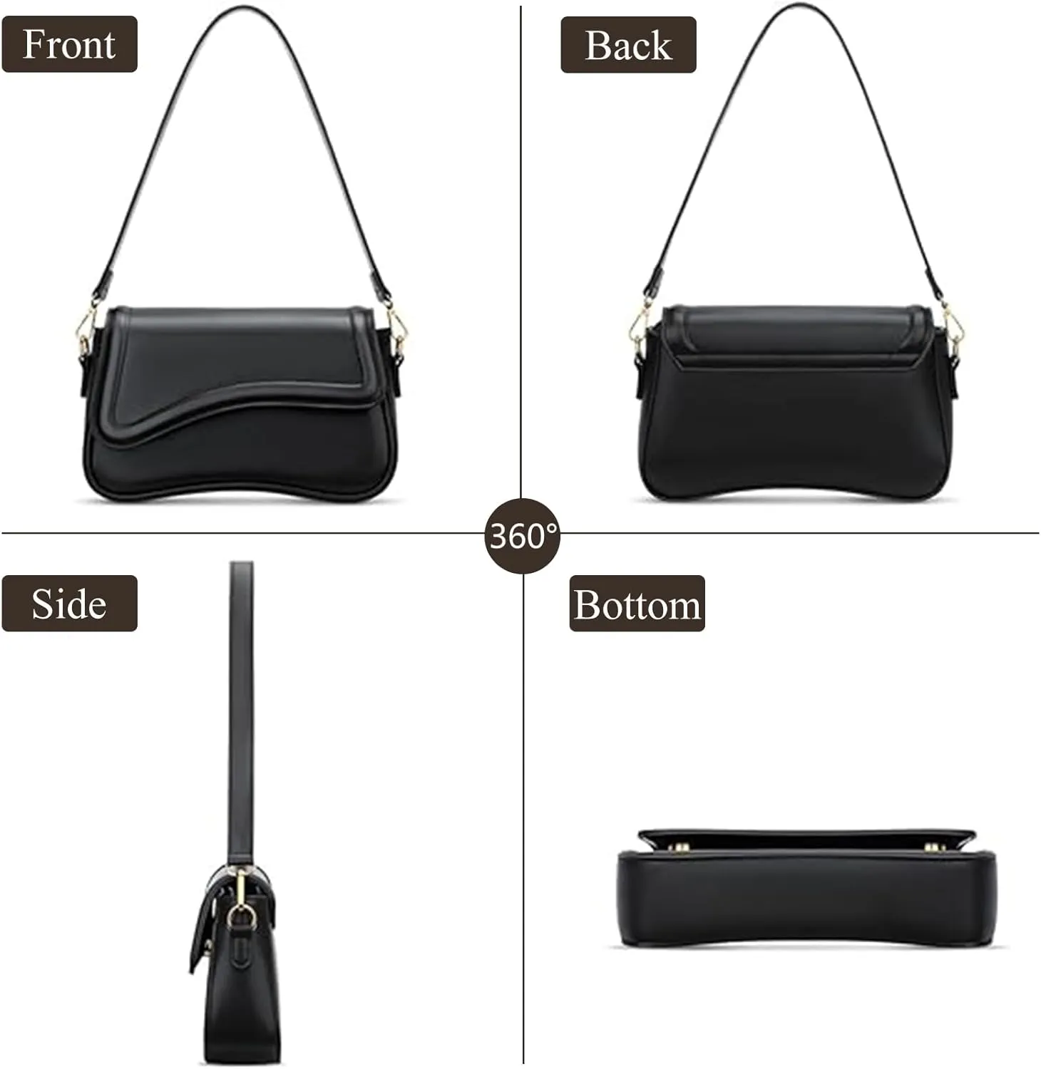 Y2K Purse Shoulder Bag for Women, Top Handle Handbag Small Goth Punk Hobo Clutch Purses Trendy Underarm Bag