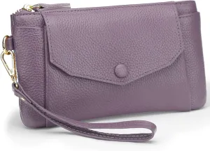 YALUXE Women's Genuine Leather Wristlet Handbags Envelope Style Cell Phone Purse Card Holder Clutch Wallet