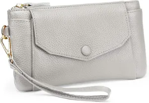YALUXE Women's Genuine Leather Wristlet Handbags Envelope Style Cell Phone Purse Card Holder Clutch Wallet