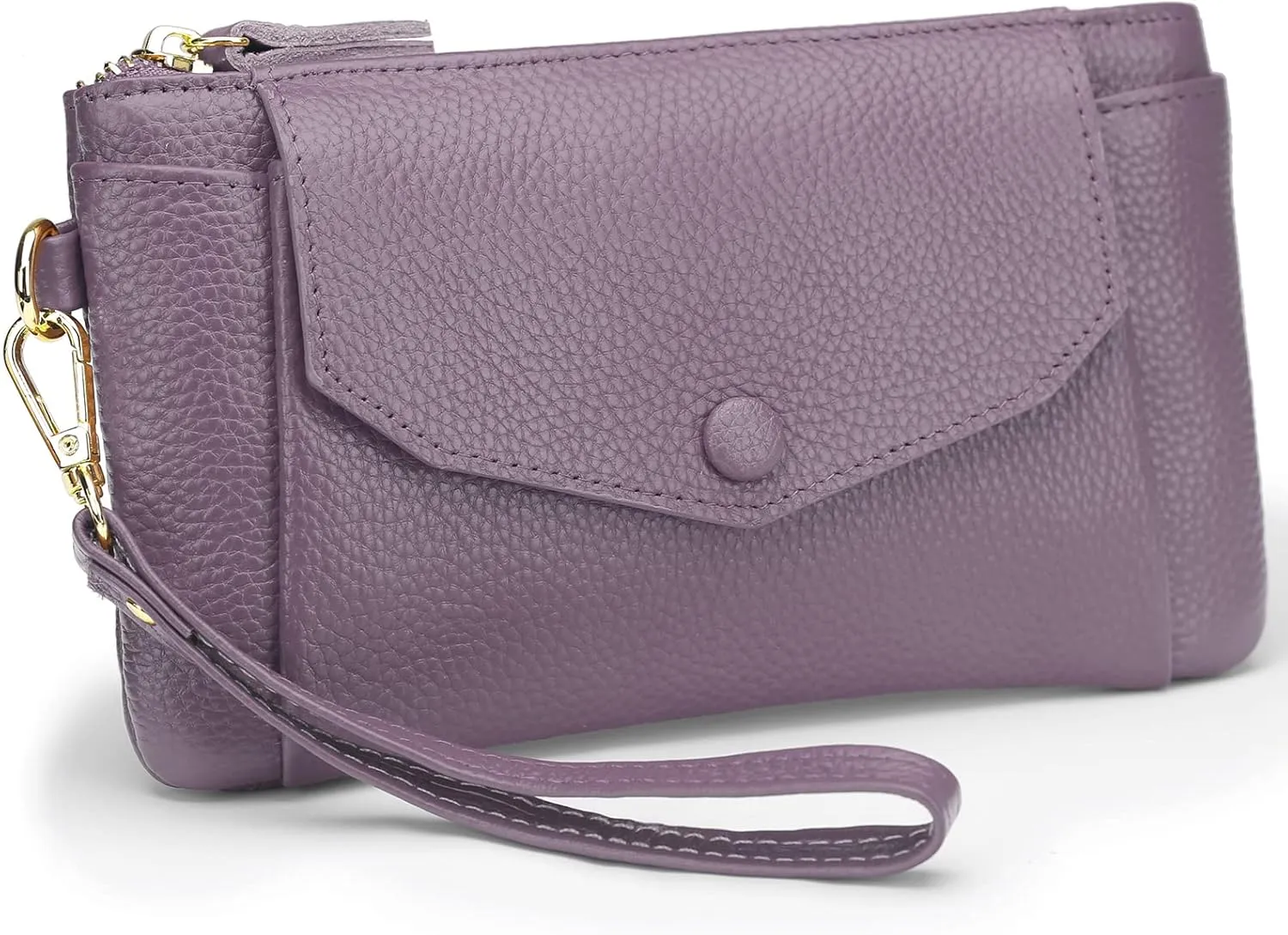 YALUXE Women's Genuine Leather Wristlet Handbags Envelope Style Cell Phone Purse Card Holder Clutch Wallet