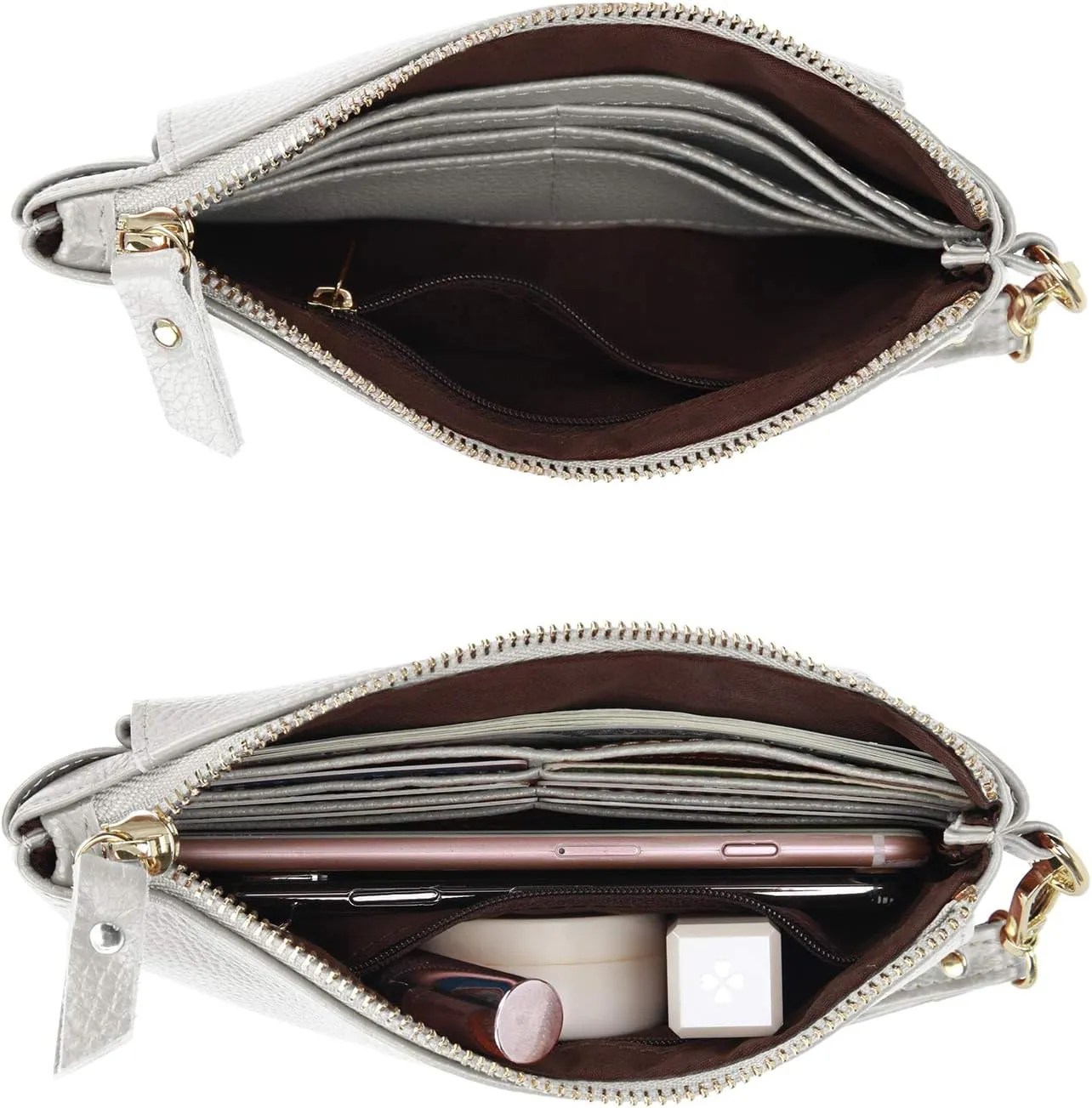 YALUXE Women's Genuine Leather Wristlet Handbags Envelope Style Cell Phone Purse Card Holder Clutch Wallet