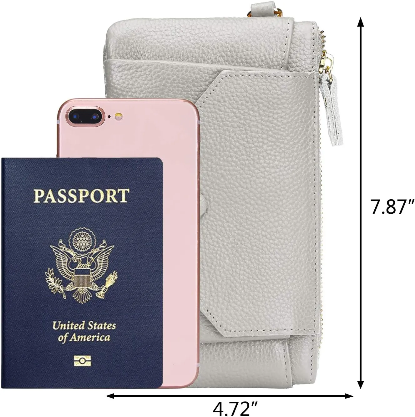 YALUXE Women's Genuine Leather Wristlet Handbags Envelope Style Cell Phone Purse Card Holder Clutch Wallet