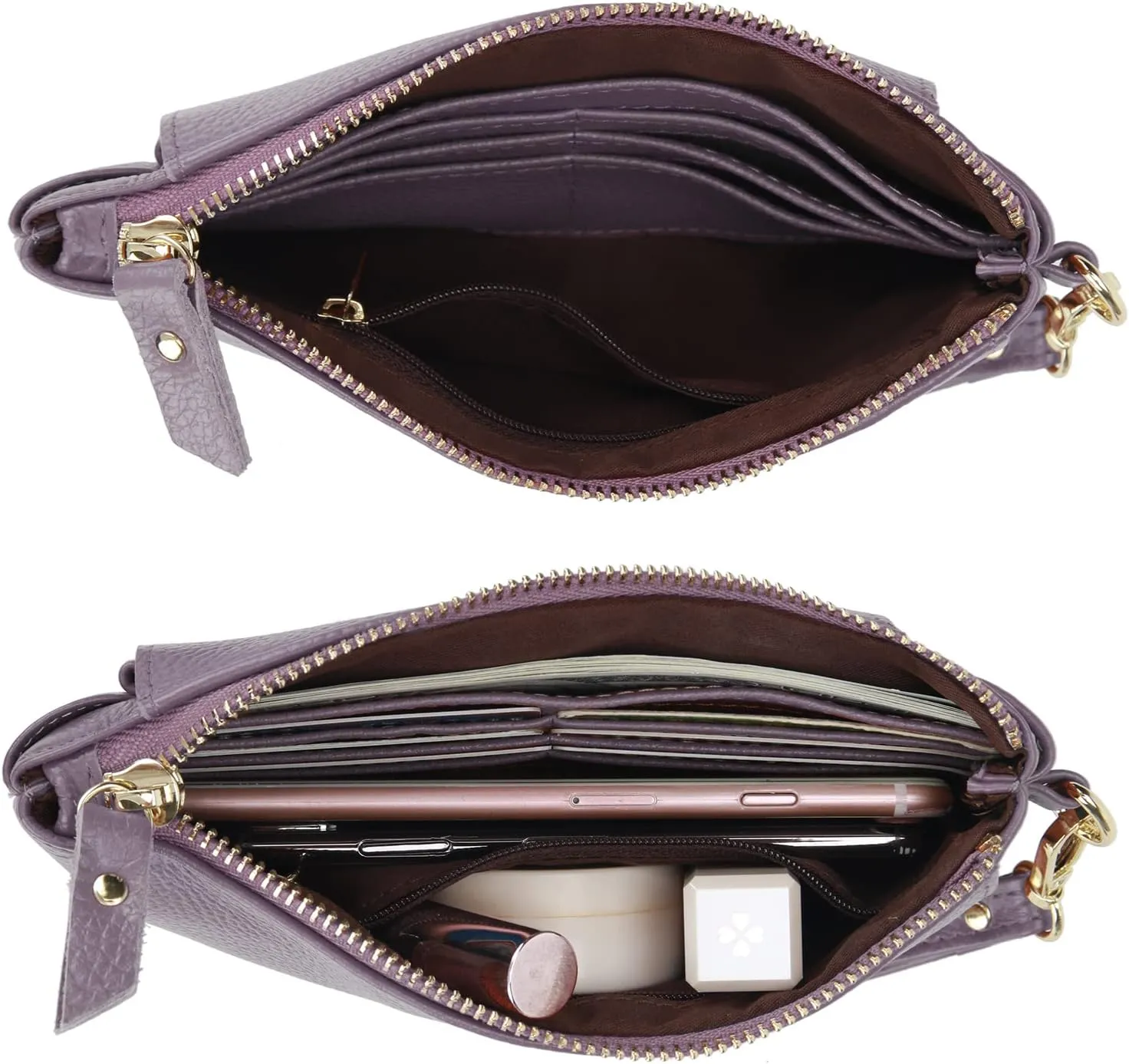 YALUXE Women's Genuine Leather Wristlet Handbags Envelope Style Cell Phone Purse Card Holder Clutch Wallet