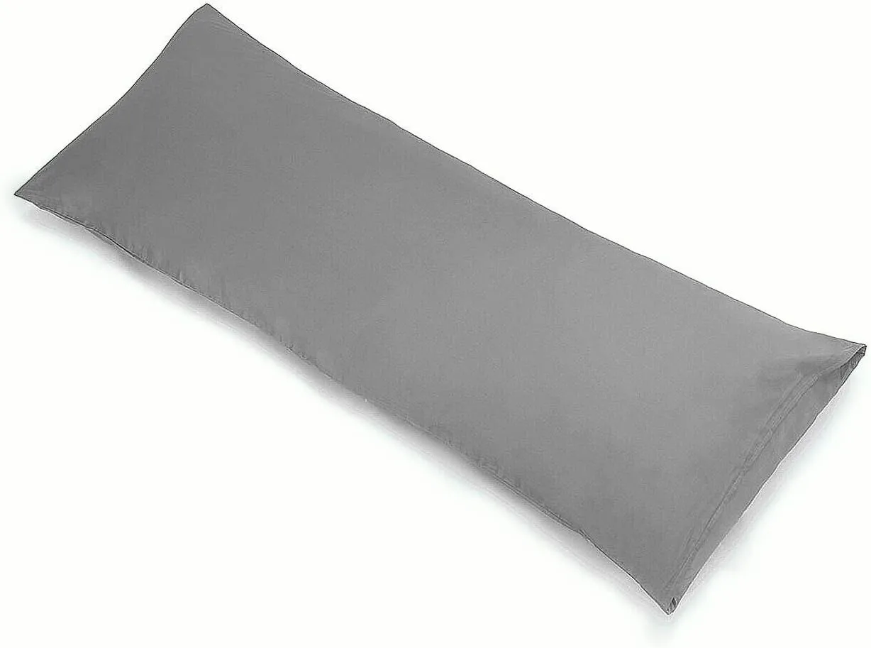 YAROO 21x72 Body Pillow Cover, Long Case - Envelope Closure, 400 Thread Count, 100% Cotton, Only Cover No Insert - Gray