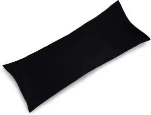 YAROO 21x72 Body Pillow Cover,Body Pillow Case,Long Pillow Case -Envelope Closure,400 Thread Count,100% Cotton,Only Cover No Insert,Body Pillowcase-Black