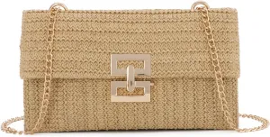 Ynport Straw Clutch Purses for Women Summer Woven Evening Handbags Wicker Rattan Envelope Wallet Chain Shoulder Bag 2025