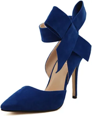 Z&L Fashion Women's Pointy Toe High Heel Stiletto Big Bow Dress Pumps