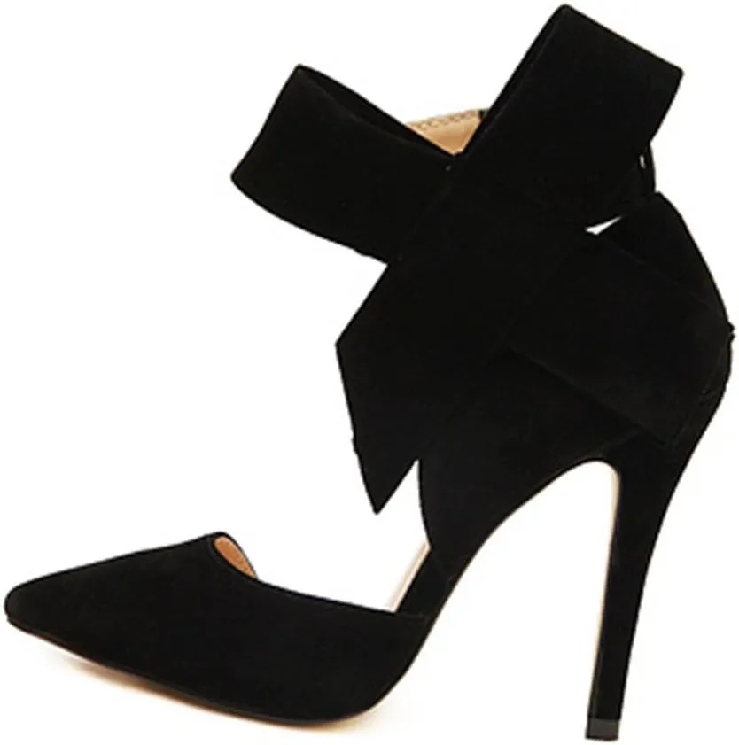 Z&L Fashion Women's Pointy Toe High Heel Stiletto Big Bow Dress Pumps