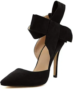 Z&L Fashion Women's Pointy Toe High Heel Stiletto Big Bow Dress Pumps