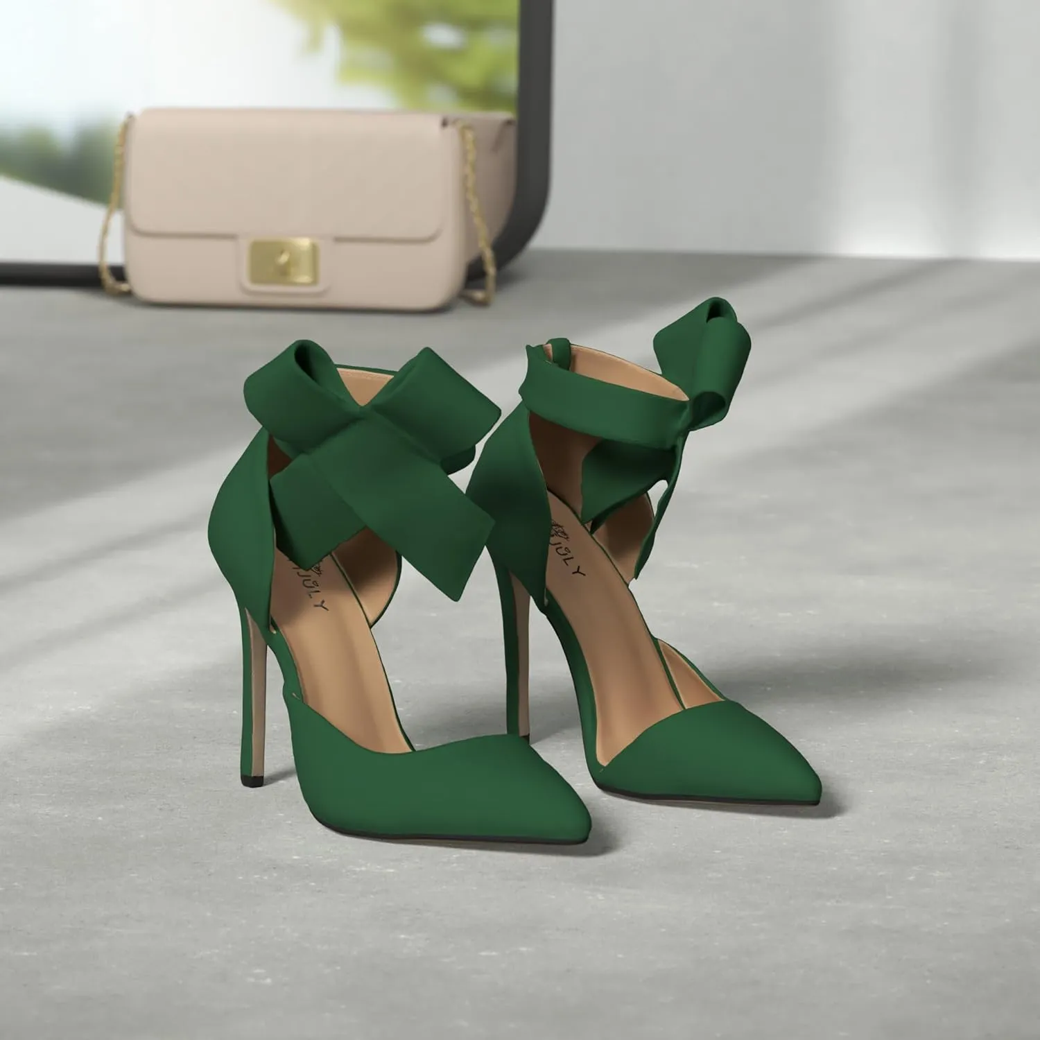 Z&L Fashion Women's Pointy Toe High Heel Stiletto Big Bow Dress Pumps