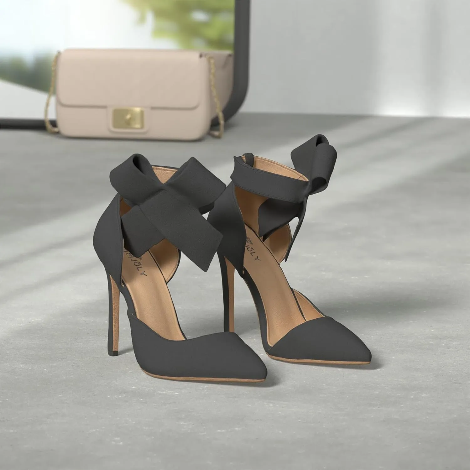 Z&L Fashion Women's Pointy Toe High Heel Stiletto Big Bow Dress Pumps