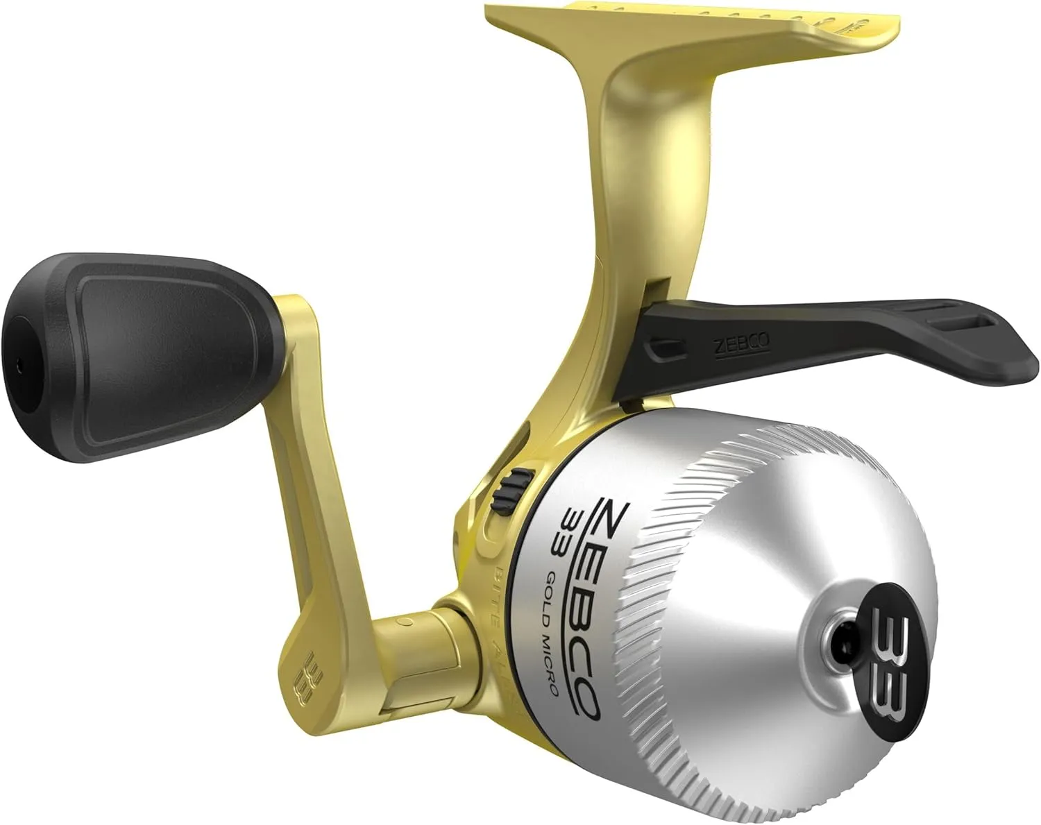 Zebco 33 Gold Spincast Fishing Reel, Changeable Right or Left-Hand Retrieve, All-Metal Gears, Pre-Spooled with Zebco Cajun Fishing Line, Silver/Gold