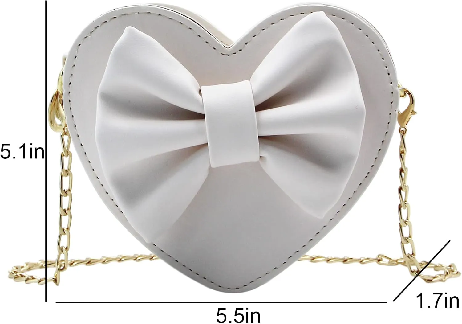 ZGMYC Cute Heart-shaped Crossbody Purse Bowknot Shoulder Bag Satchel for Little Girls Toddlers