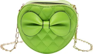 ZGMYC Cute Heart-shaped Crossbody Purse Bowknot Shoulder Bag Satchel for Little Girls Toddlers
