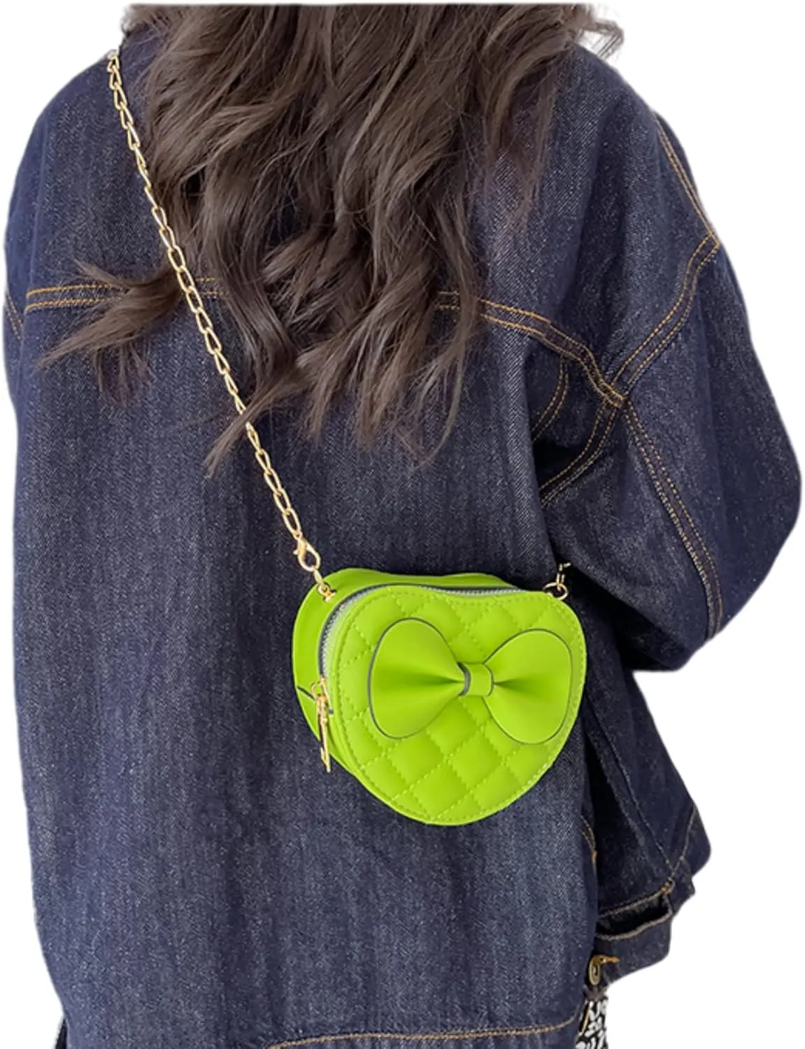 ZGMYC Cute Heart-shaped Crossbody Purse Bowknot Shoulder Bag Satchel for Little Girls Toddlers
