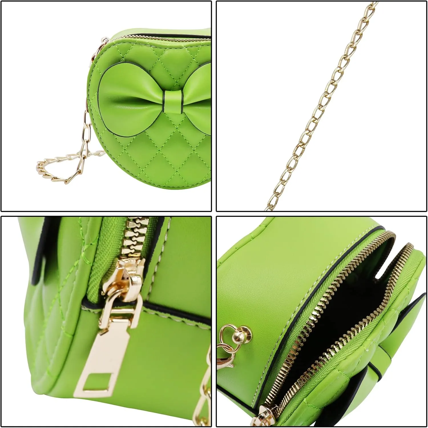 ZGMYC Cute Heart-shaped Crossbody Purse Bowknot Shoulder Bag Satchel for Little Girls Toddlers