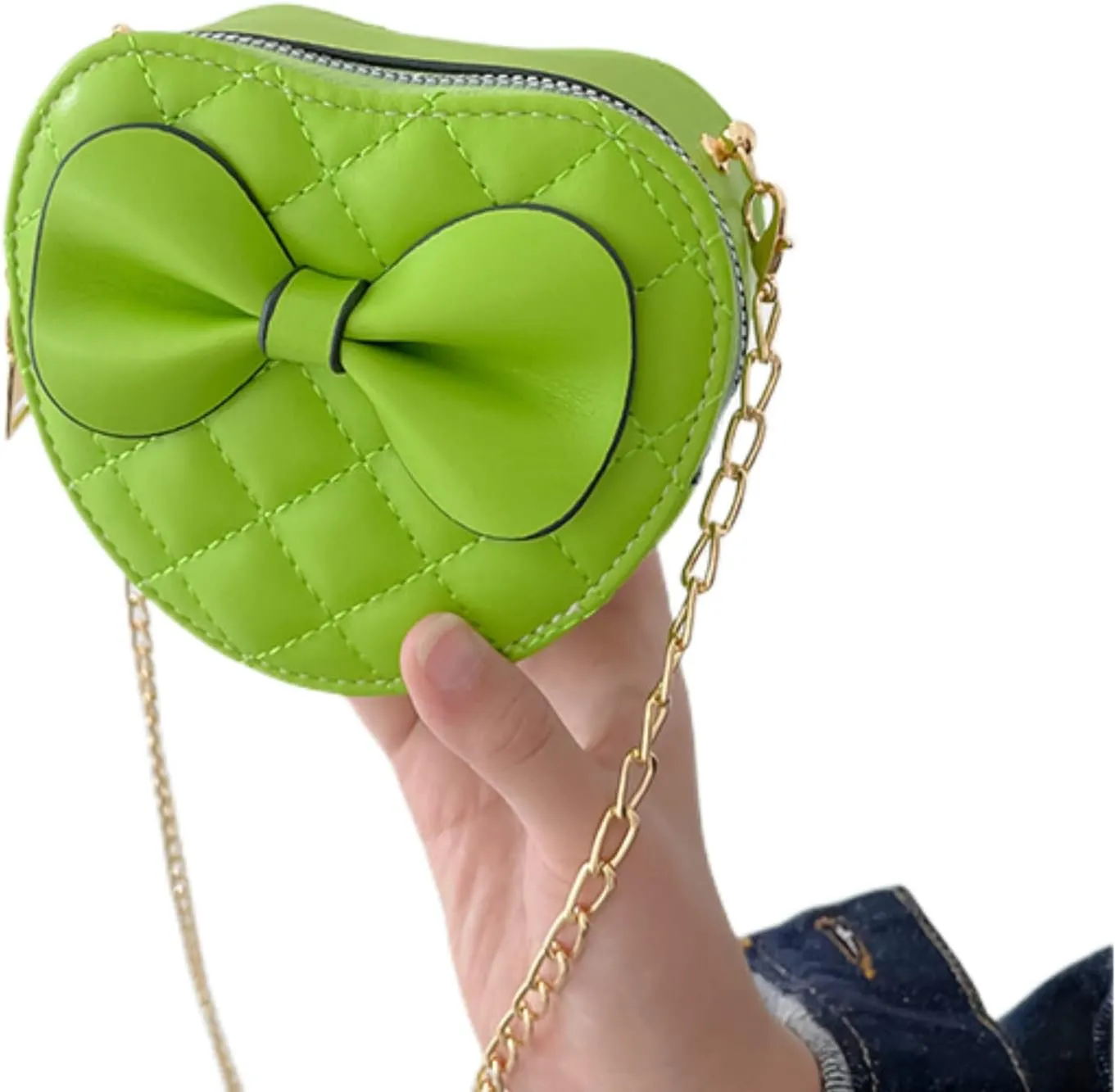 ZGMYC Cute Heart-shaped Crossbody Purse Bowknot Shoulder Bag Satchel for Little Girls Toddlers